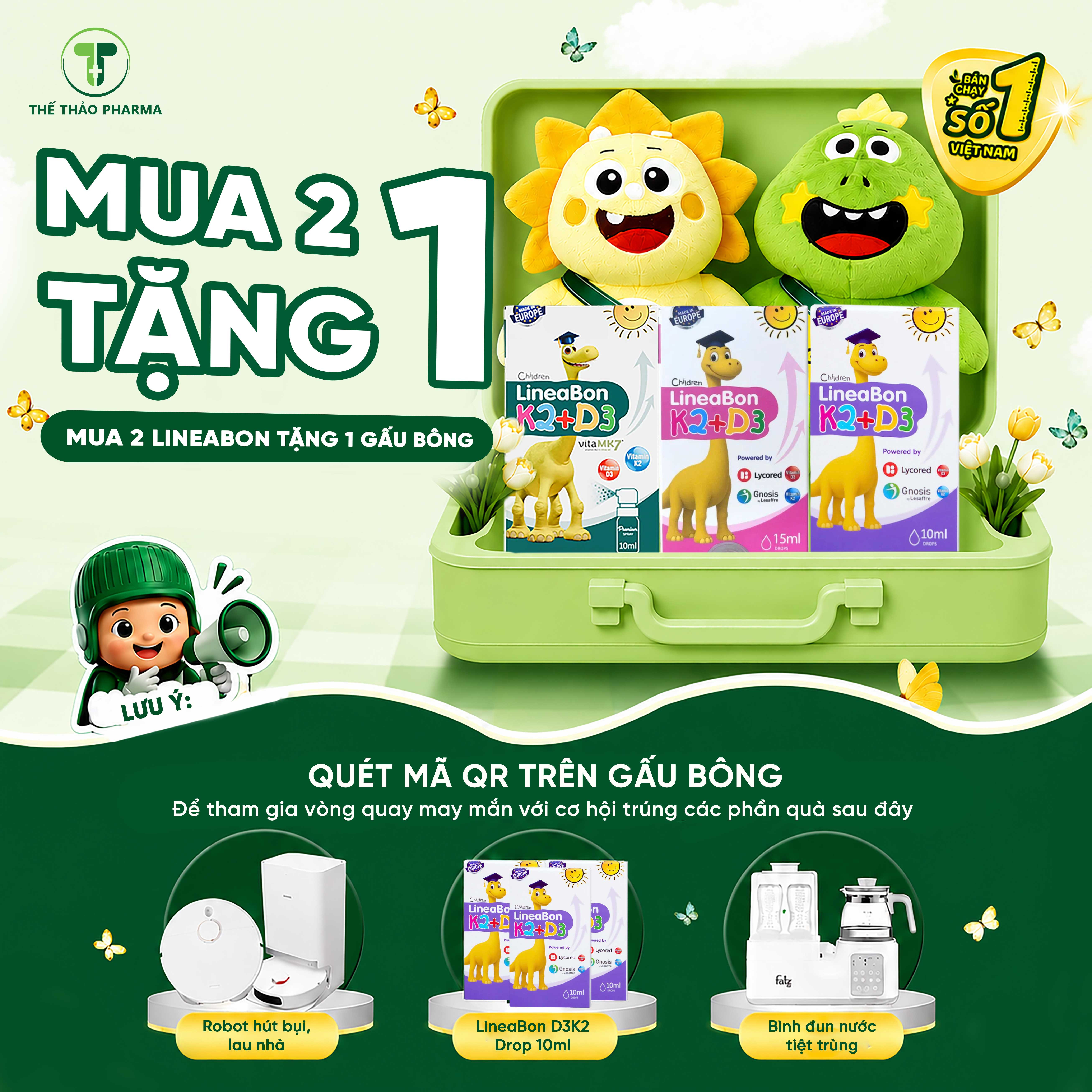 🎁 MUA 2 LINEABON – TẶNG NGAY GẤU BÔNG CỰC XINH 🧸💚